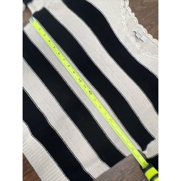 NEW WOMENS LOFT BEIGE BLACK STRIPED BOAT NECK BALLOON SLEEVE BOXY SWEATER SMALL - Picture 10 of 14